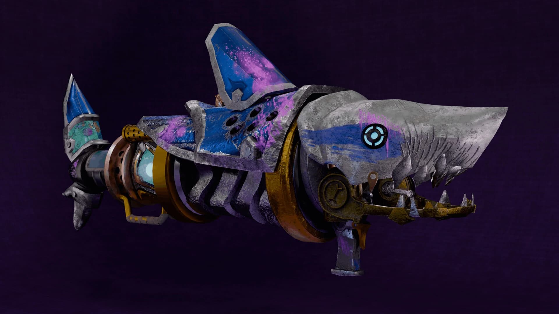 Arcane-Inspired Shark Launcher — Prop Art / Stylized-to-Realistic