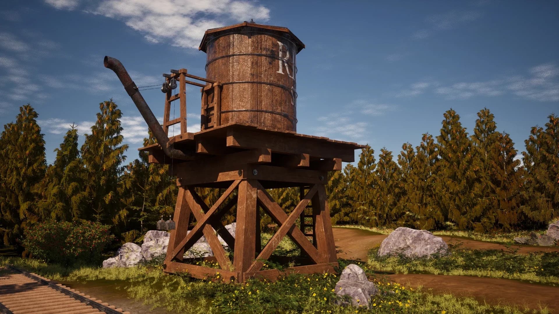 Wooden water tower