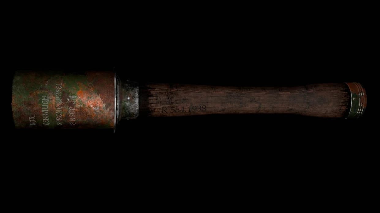 Stielhandgranate 24 — High-Poly WWII Prop — Prop Art / Historical Asset